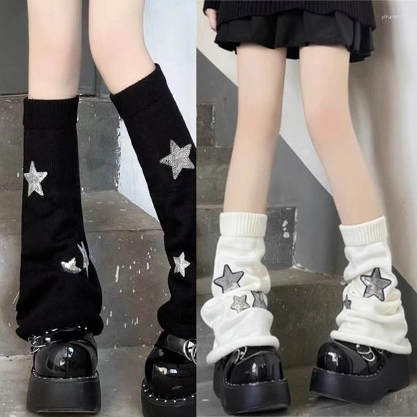 Frauen Socken für Mädchen japanische lolitas wärmere stern strick long gothic harajuku cover strümpfen b85d