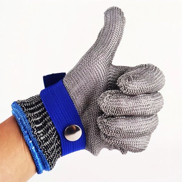 Guanti guanti anticutli di sicurezza a prova di sicurezza resistenti in acciaio inossidabile metallo gigone macellaio guanti