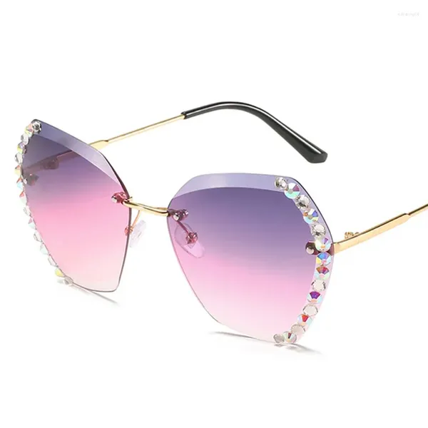 Sonnenbrille Vintage -Strass für Männer und Frauen verlängernde Sonnenbrille UV400