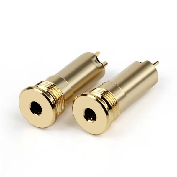 Studio 3,5 mm Jack Adaptador de fone de ouvido fêmea 4 Pólos 3 Contato 3,5 mm Plugue de áudio Gold Conector de fio de cobre com rosca com alumínio