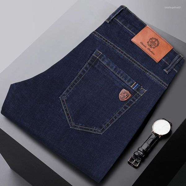 Jeans masculinos clássicos jean homme pantalones hombre mannen mole mociclista masculino jeans de jeans de calças masculinas tamanho 30-40