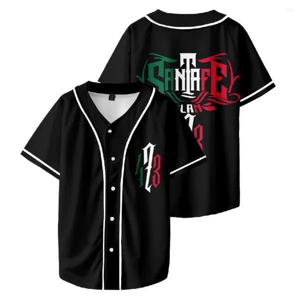 Camicie casual maschile Santa Fe Klan Merch 473 Tour 2024 Logo Baseball Jersey Shirt a V-Neck Short Short Short Black Tee Women Men Hip Hop Abibiti