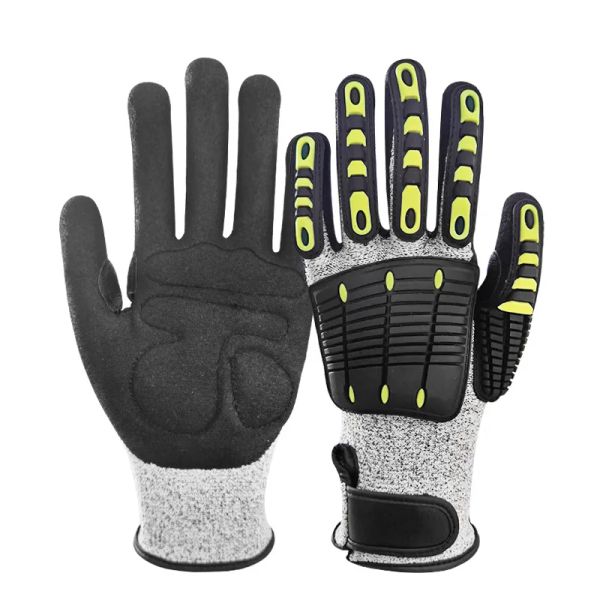 Перчатки Механические TPR против режущих перчаток антивибрационные антиспроминки антиспазольными перчатками на открытые велосипедные спасатели