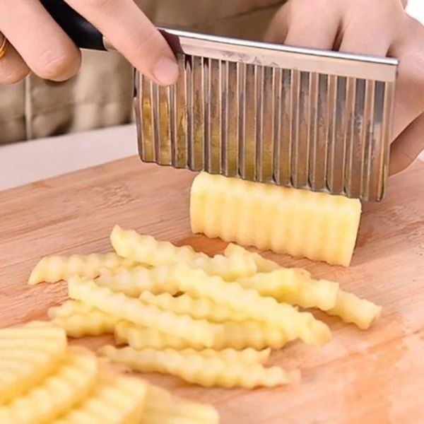 Utensílios de utensílios de batata canivete ondulada na faca de aço inoxidável de aço de cozinha vegetal
