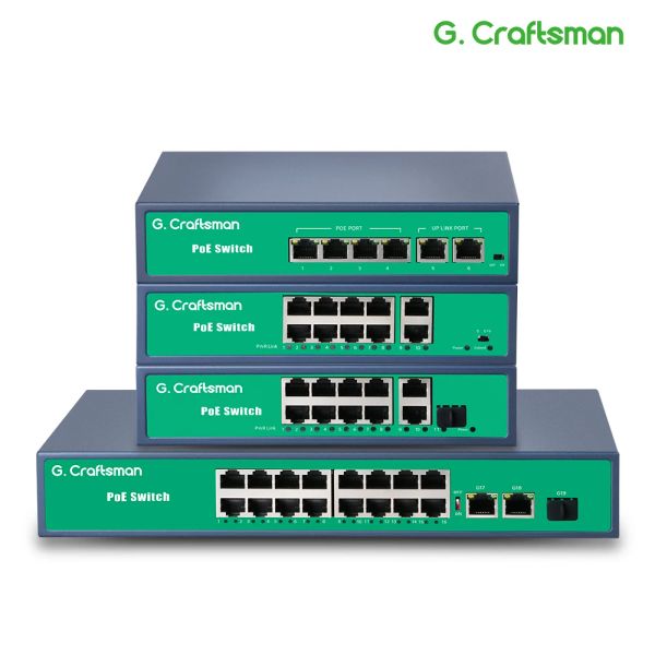 Control G.craftsman Poe Switch 4 8 16 Поддержка портов IEEE802.3AF/AT CCTV 5MP 8MP 4K IP -камеры Видео -камеры Беспроводной AP 100/1000BPS