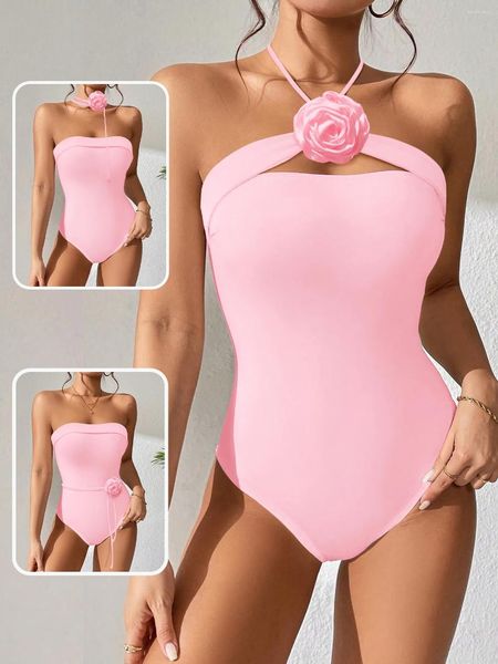 Frauen Bikinx Team Braut Badeanzug Pink Badeanzug Frauen ein Stück sexy Bauchkontrolle koreanischer Stil Strandwege Luxus