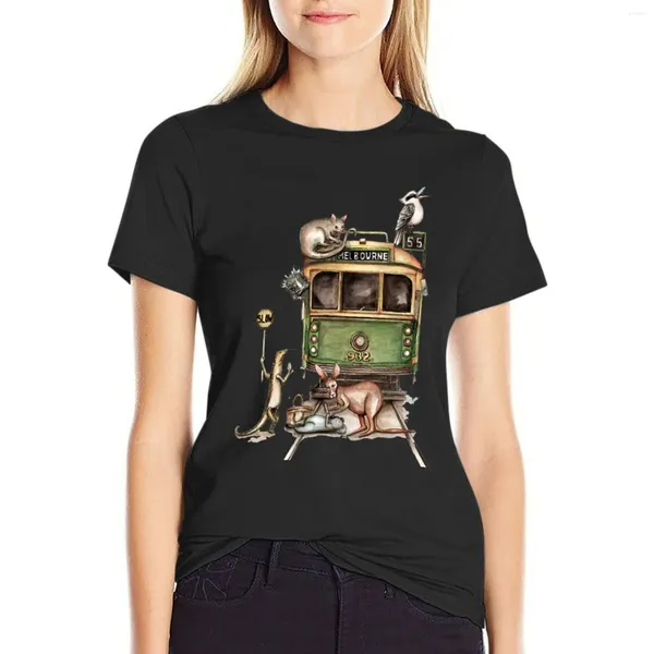 Polos da donna Melbourne T-shirt tram Corea Carena vestiti carini magliette grafiche Abito per donne Long