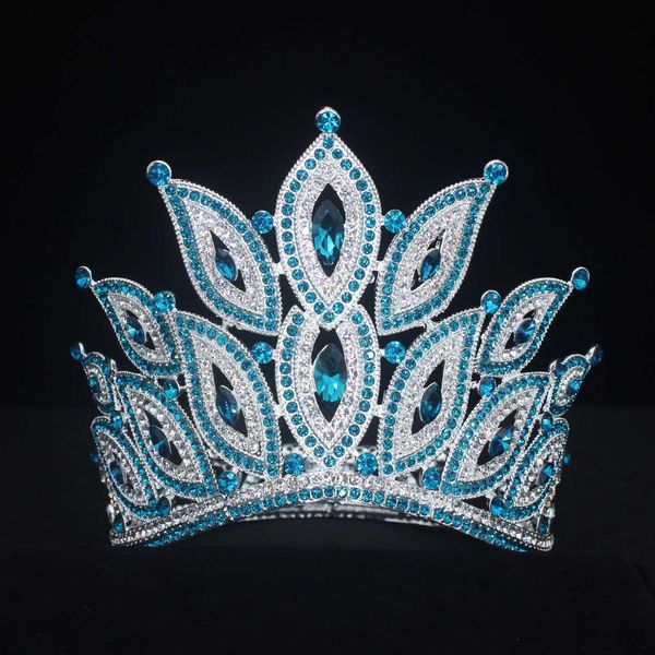 Fasce per la testa di lussuoso regina e corona sposa femmina cristallo diamante decorazione per capelli da sposa accessori per capelli q240506