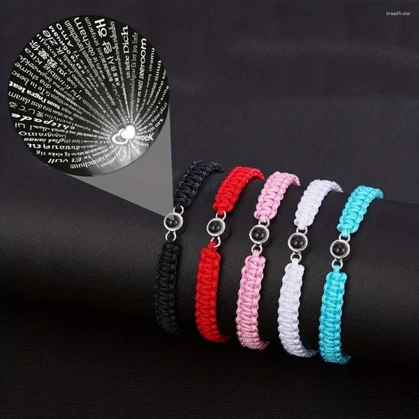 Очарование браслетов красочное плетеные проекционные браслет 100 языков я люблю тебя, украшения для подруги подарок 2024