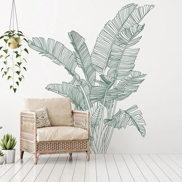 Adesivos pássaro do paraíso grande decalque de parede de plantas tropicais, decoração moderna de decoração de decoração de vinil e222