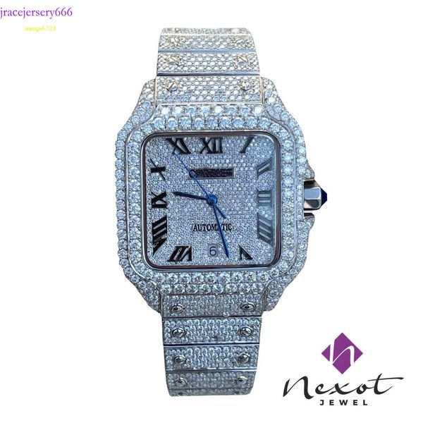 Iced Out Tester Pass VVS de alta qualidade Gold Sier original Hip Hop Men Moissanite Diamond Wrist Watch Watch