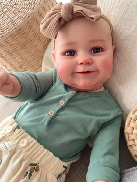 Puppen 50 cm wiedergeborenes Mädchen Maddie Voller Vinyl Körper waschbarer lebensechter Neugeborener Puppe Flexibler 3D -Hautton mit Venen Premie Puppe