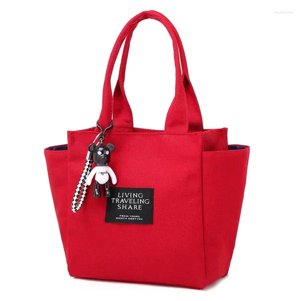 Umhängetaschen Mode Canvas Handtasche Frauen 2024 Frauen Mommy Bag Lunchbox Freier einfacher Messenger