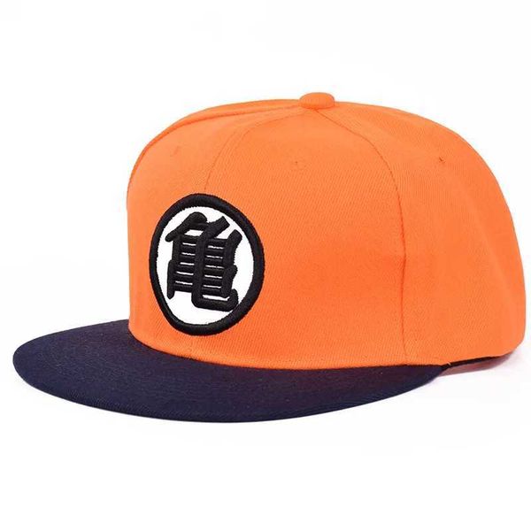 Caps de bola 2024 Novo Anime Z Goku Kame Hat High High Quty Cotton Mulheres Mulheres Casual Casual Casual Snapback Cap T240429