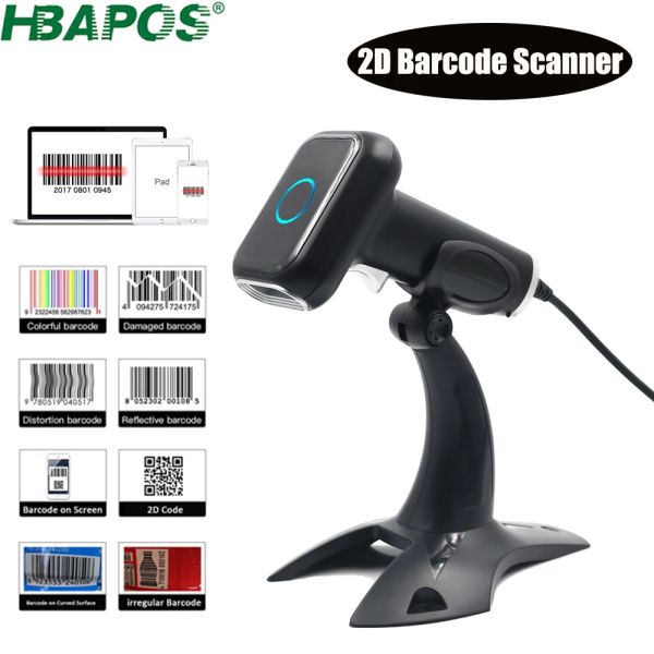 Scanner Barcode Scanner Handheld 2D 1D mit Podest USB -Kabel für die Erkennung von Supermarkt -Warenbestand