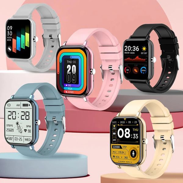Смотреть новые умные часы женщин, мужчины с полным сенсорным дифтаном, фитнес -трекер IP67 Водонепроницаемый Bluetooth Ответ Call Smart Wwatch Женщина
