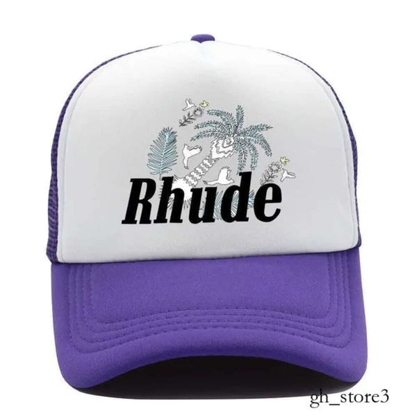 RHUDE HAT GREEN MESH PATTION PATTORK BASEBALL CAP MÄNNER Frauen Stickerei Unisex Rhude Collections Casual Truck Hut Verstellbare Rhude Bonnet Rhude Cap 781