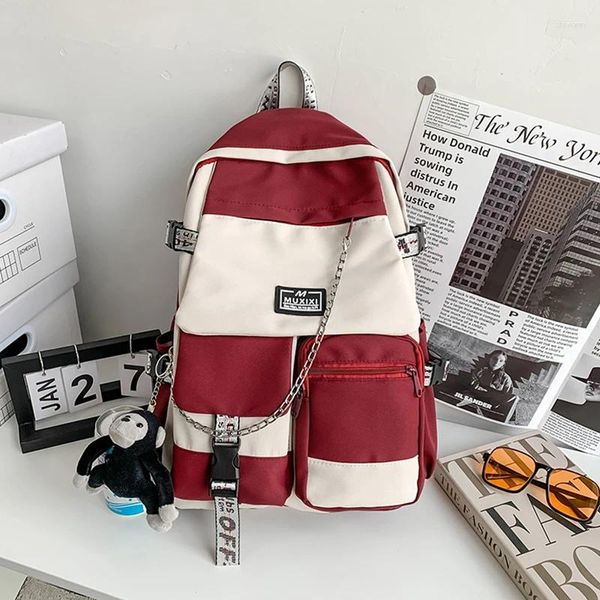 Rucksack -Rucksäcke Unisex Harajuku High School Schülern koreanischer Stil großer Kapazität Junge und Mädchen Mode Computertaschen