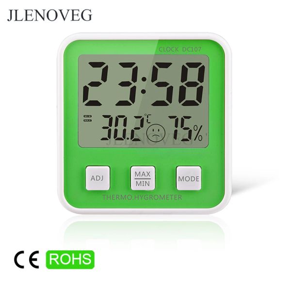 Messgeräte C / F LCD Digitaler Alarm Thermometer elektronischer Temperaturfeuchtigkeitsmesser Hygrometer Home Innenwetterstation 12h 24h