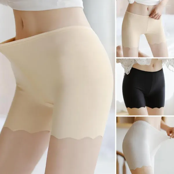 Calcinha feminina feminino shorts seguros Segurança de verão para calças de seda de seda gelo