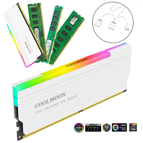 Компьютерная охлаждения 5V-3pin Argb DDR Heatsink Aura Sync Memory Cooler с тепловой силиконовой прокладкой для настольного ПК