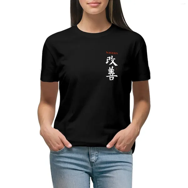 Frauen Polos Kaizen kontinuierliche Verbesserung Japan Tasche Kanji Kalligraphie T-Shirt Kurzarm Tee Tee Luxusdesigner Kleidung Frauen Frauen