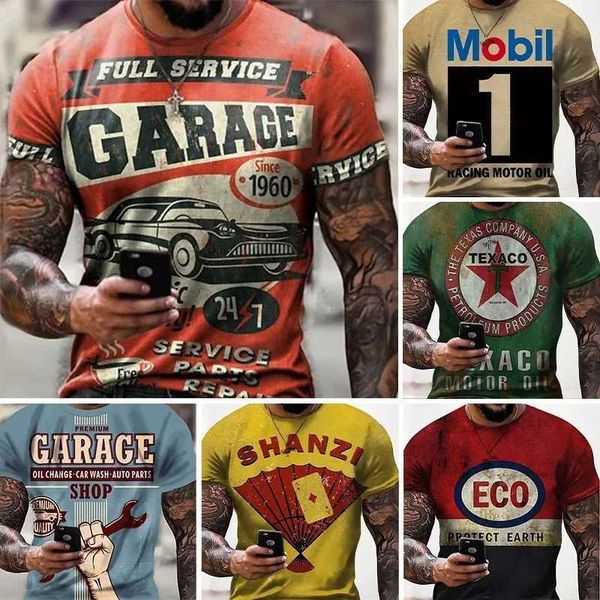 T-shirt maschile Castrol Magni da uomo Grafica 3D Texaco Car Pullover Fashion Summer Top Top Top Mens abbigliamento HARAJUKU T-Shirt T240505