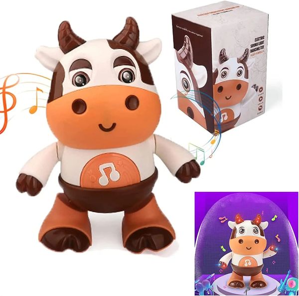 Baby Cow Music Toy Toy Infant Vorschulbildung und Lernspielzeug mit LED -Licht und Musik ohne Batterie 240424