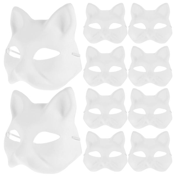 Máscaras 20 pcs em branco máscara desenhada à mão Facemask máscara de celulose Diy maquiagem de festas papel gato mulheres disfarçaradas brancas miss animal crianças teia