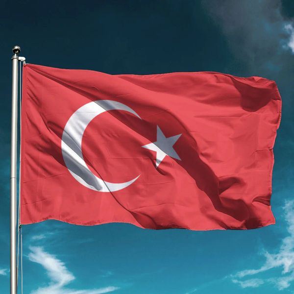 Accessoires Turkische Flagge National Hold Banner Fliegende Polyester Outdoor Dekor Gartendekoration Türkei Wand Hintergrund State Cheer Support Glad