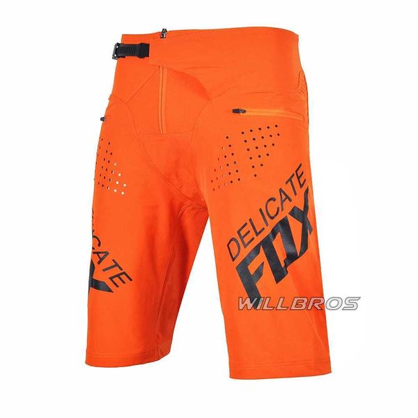 s shorts delicados moto motocross shorts motociclismo mtb downhill bike bicycle offroad de verão calças curtas laranja mens J240507