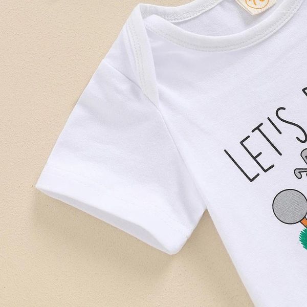 Наборы одежды Baby Boy Первый день рождения наряд письма при печати с коротки