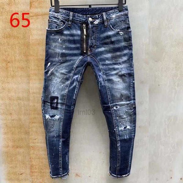 Jeans maschile jeans jeans neri pantaloni strappati alla moda magro moto bici moto revival jeanqnfb