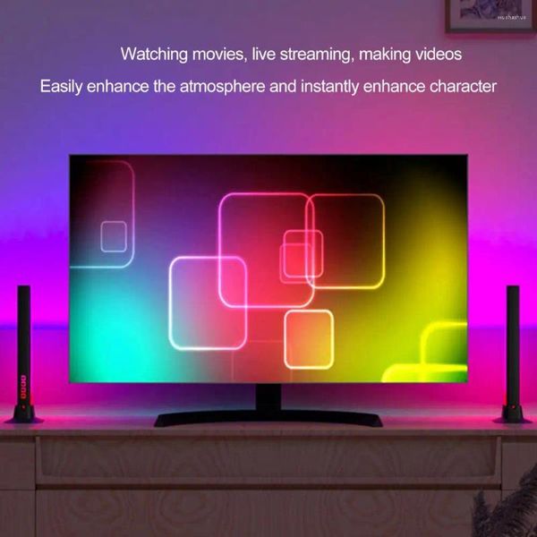 Lâmpadas de mesa Usb Light Light Dynamic RGB LED Bar Ambient for Gaming TV PC Monitor de quarto Desk Controle remoto Recurso de cores