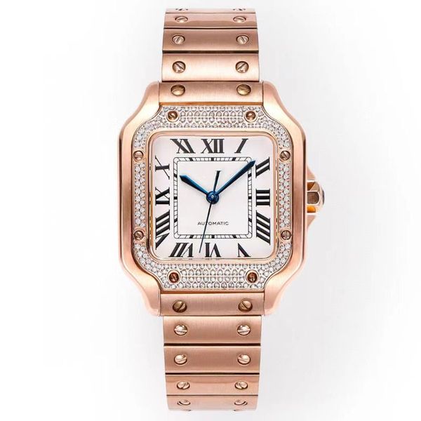 Hochwertige automatische Diamant-Armbanduhr Sapphire Mirror Classic Style Schnellklasze Armband Schweizer gebackene blaue Hände importiert 316L Material Luxusuhren