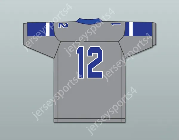 Custom Qualquer nome Número masculino Juventude/crianças Greg Newsome II 12 IMG Academy Grey Football Jersey 1 Top Stitched S-6xl