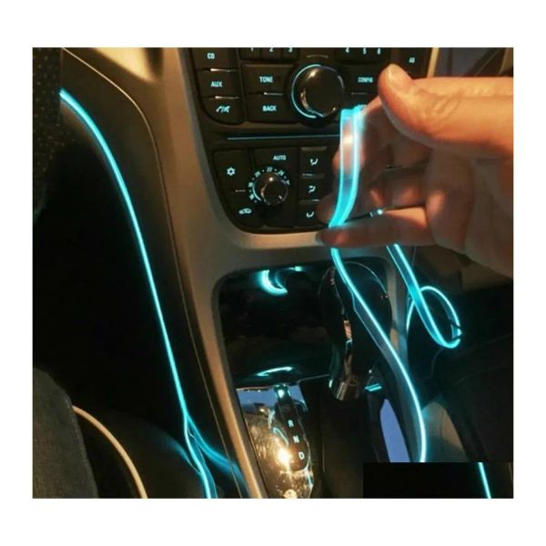 Dekorationen Innenarchitektur Motoer 5m Autozubehör Atmosphäre Lampe El Cold Light Line mit USB DIY Decorative Dashboard Console LED a