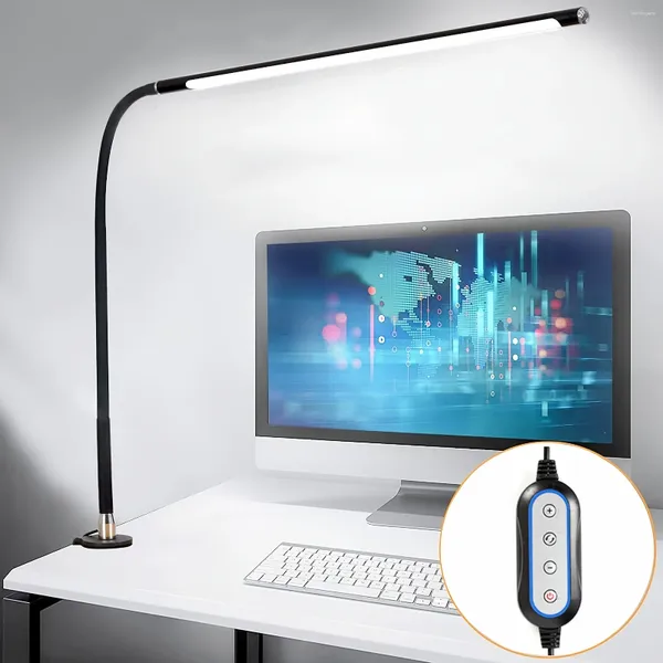 Lâmpadas de mesa Lâmpada de mesa 3 Modos 10 Brilho 360 ° Rotação Luz de leitura para olho 10W Long Flexible Gooseneck Architect Tarefa USB cl.