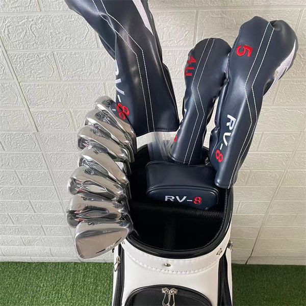 Clubes de golfe Conjunto completo RV 8 Conjunto de golfe Driver/Fairway Wood/Iron/Putter Beginners Golf Conjunto RV-8 10.5 Flex R/SR/S com Cabeças de cabeça