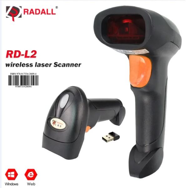 Scanners RD RADALL Bluetooth Wireless 1D 2D a barre scanner portatile a barra portatile Codice supporto per il lettore per l'inventario Win/ POS