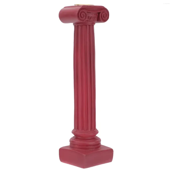 Candele 1pc Resina decorativa Retro Romano Roman Candlestick DECORAZIONE ARTICA ARTICA (rosso scuro)