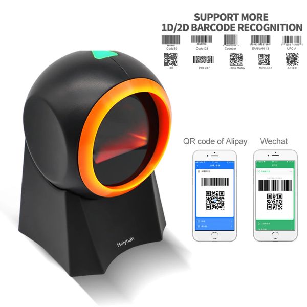 Scanner Omnidirectional Desktop Barcode -Scanner USB 1D 2D Handsfree Kabel -Plattform Auto -Scan -Barcode -Leser für Shop für Shop