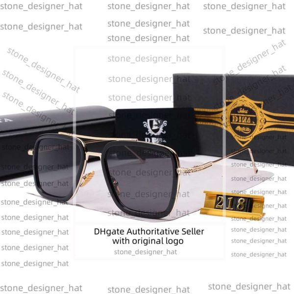 Dita mach seis homens homens óculos de sol designer metal metal vintage polygon diaml cut of craft cutrine cutrine sunglasses caixa original 64