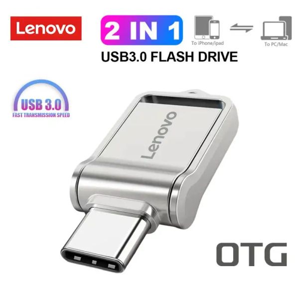 Adaptör Lenovo Tip C USB Flash Sürücüsü Otg 2 İç 1 USB Stick 3.1 Kalem Sürücüsü 1 TB Su Geçirmez Pendrive 2 TB USB Bellek Diski PS5 PS4 Oyun