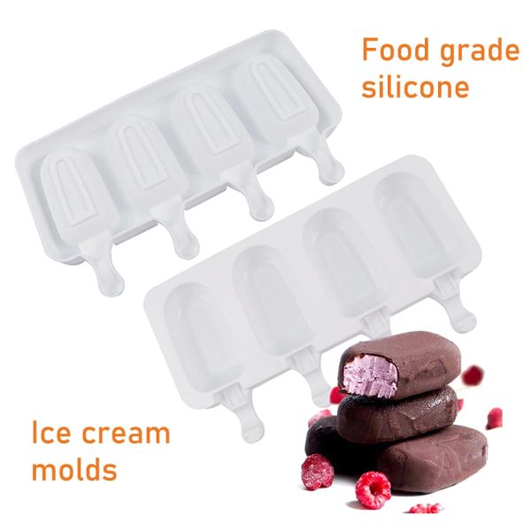Aletler dondurma kalıpları silikon gıda sınıfı buz pop küp popsicle kalıp çubuklar tatlı diy magnum kek kalıp dondurma yapımcı
