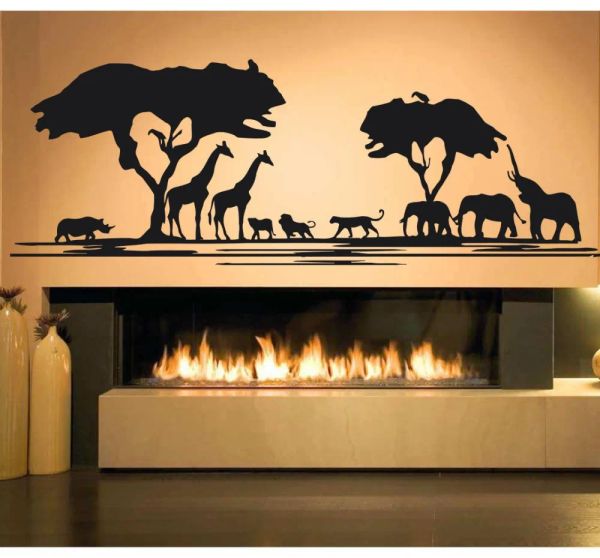 Adesivi Africa Savana Animal Tree Decal Deco