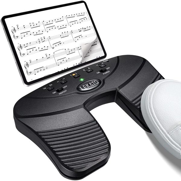 Accessori Lekato Bluetooth Pagina Music Turner Pedal USB Pagina wireless ricaricabile Turner Silent Foot Pedal per iPad iPhone Tablet Laptop