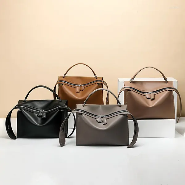 Omuz çantaları 2024 moda çantası kadınlar deri yumuşak tote büyük kapasite basit el çantası