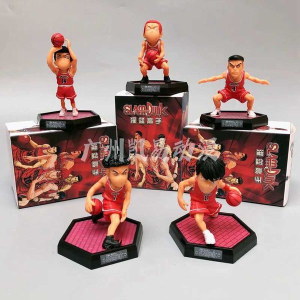 Blind Box Slam Dunk Blind Box Mystery Box 5pcs Großhandel Sakuragi Hanamichi Rukawa Kaede Akagi Taachori Anime Figure Models Spielzeug T240506