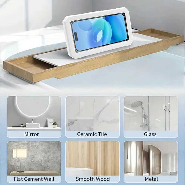 Mobiltelefone montiert Halter 1PC wasserdichte Wandmontage-Handy-Hülle No-Trace Hanging Phone Box Badezimmer Versiegelte Telefonhalter Wandhänge Mobiltelefon Speicher